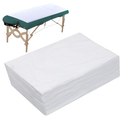 Disposable Non-woven Bed Only Oil-proof Breathable Spa Perforated Sheets Flat Sheet Geometric Plain,Plain Nonwovens One Time 50